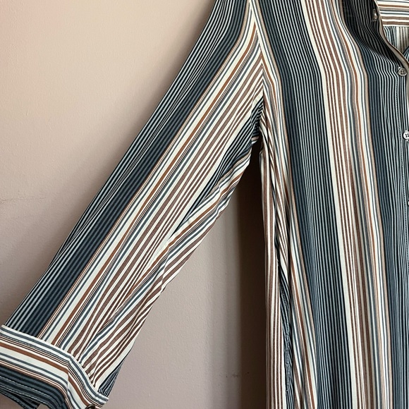 Vintage Striped Long sleeve Rayon Dress - Picture 7 of 9